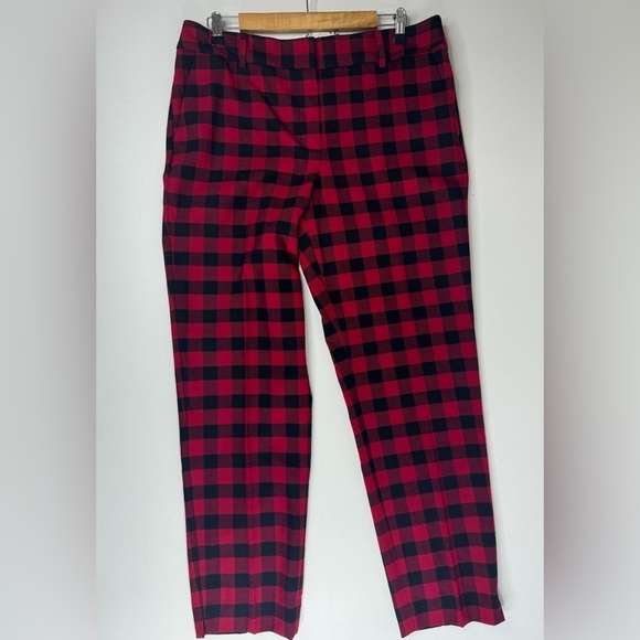 NWT Talbots Hampshire Ankle Buffalo Plaid Wool Blend Pants Size 12 - Picture 2 of 12